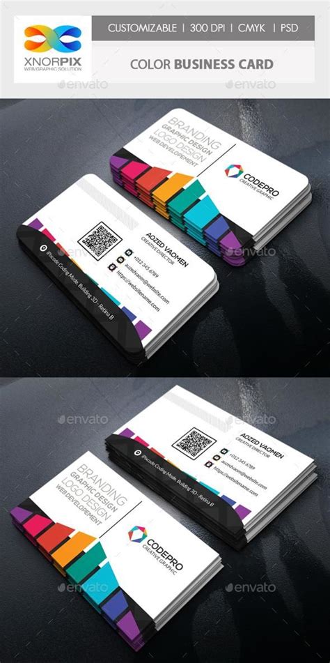 Color Business Card | Business card template, Business card template design, Print templates