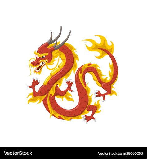 Chinese red dragon symbol power and wisdom Vector Image