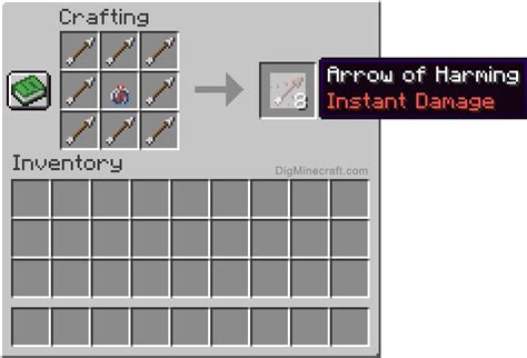 How to make an Arrow of Harming (Instant Damage) in Minecraft