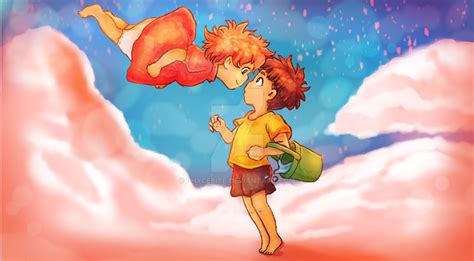 ponyo and sosuke by phycebite on DeviantArt