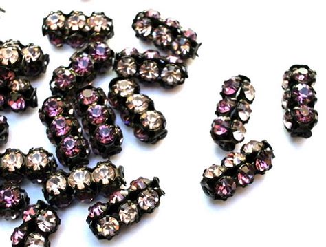 2 Vintage SWAROVSKI Beads 2 Colors Crystals Violet and Clear - Etsy