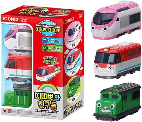 Amazon.com: Pull Back Car Train Toy - Titipo and Friends 3 Vehicles Set ...