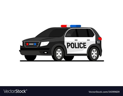 Police car truck suv security overhead cartoon Vector Image