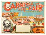 Hake's - "CARNIVAL AND FUN FAIR" POSTER.