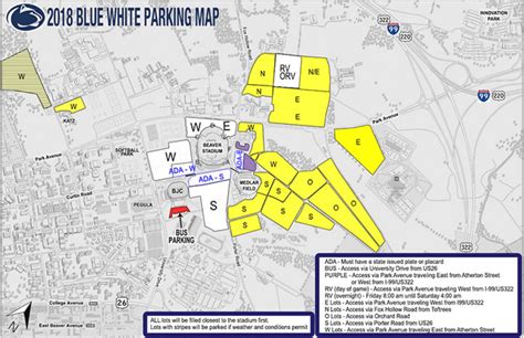 Penn State Football Parking Green Lot Map - Printable Map