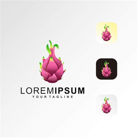 Premium Vector | Awesome dragon fruit premium logo vector