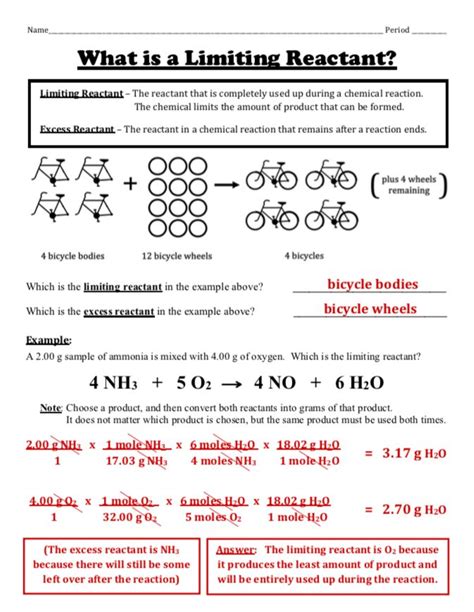 Limiting Reactants and Percent Composition -- Notes and Worksheet Set | Chemistry classroom ...