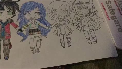 Drawing itsfunneh and the krew!!! - YouTube