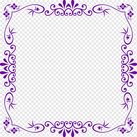 Purple floral borderline, frame, Flowers Frame, border, purple, frame png | PNGWing