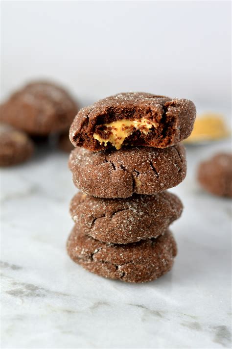 Chocolate Peanut Butter Filled Cookies | A Taste of Madness