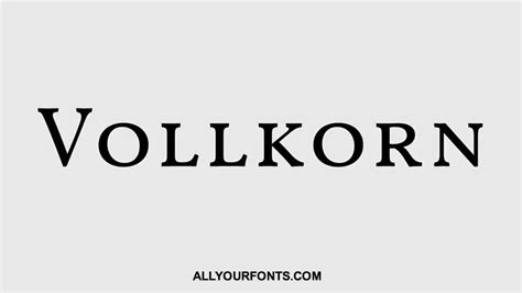 Vollkorn Font Free Download - All Your Fonts