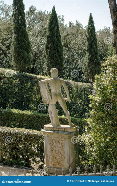 Florence, Italy - 23 April, 2018: One of Statues in Boboli Gardens ...