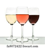 Free art print of Red, rose and white wine in a wine glasses. Red, rose and white wine in a wine ...