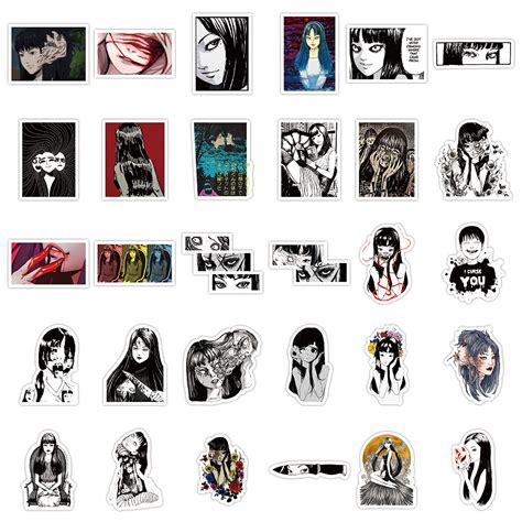 60pcs Kawakami Tomie Stickers Cool Anime Junji Ito Stickers for Teens ...