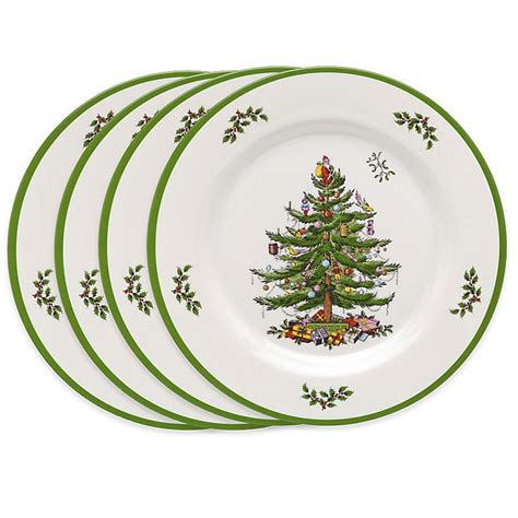 Spode Christmas Tree Melamine Dinner Plates (Set of 4) - Walmart.com