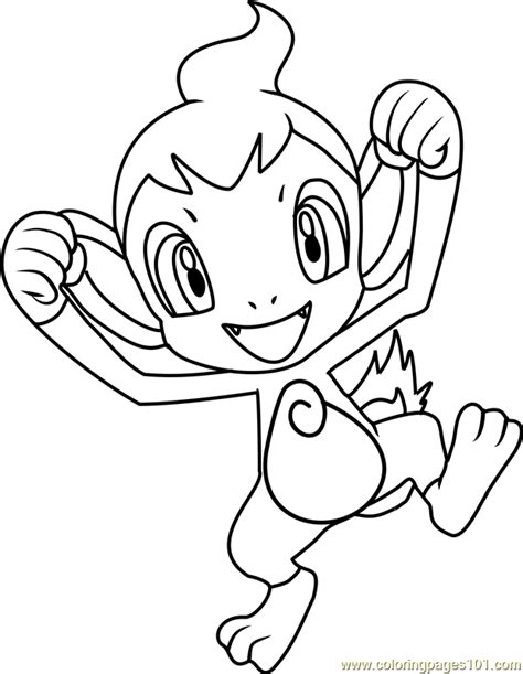 Chimchar Pokemon Coloring Page for Kids - Free Pokemon Printable Coloring Pages Online for Kids ...