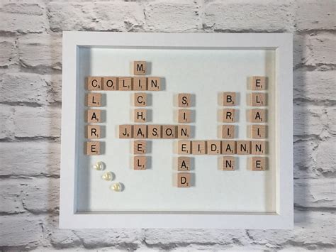 Personalised Scrabble Frame, Scrabble Wall Art, Mothers Day Frame, Mum ...