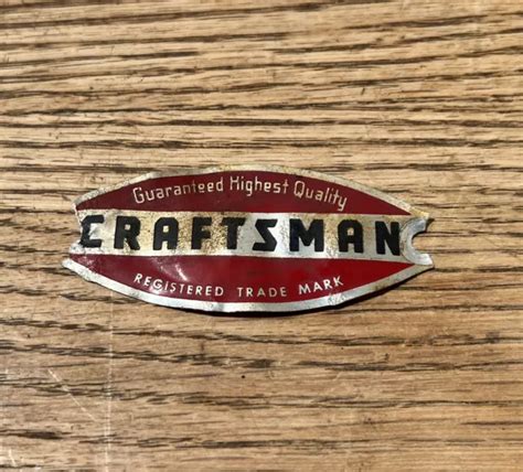 OLD VINTAGE CRAFTSMAN TOOLS TOOLBOX Logo Metal Badge Tag From craftsman ...