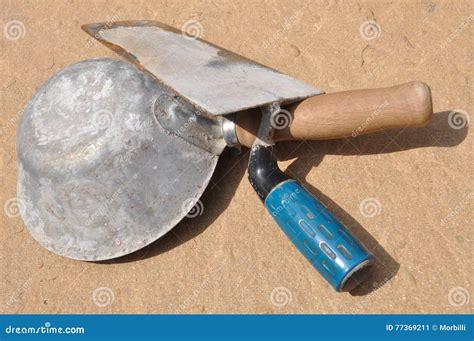 Used masonry tools stock image. Image of construction - 77369211