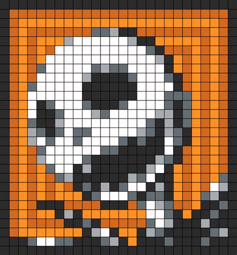 Jack Skellington Kandi Pattern | Pixel art pattern, Pixel art, Pixel art grid