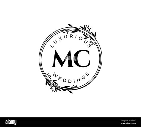 MC Initials letter Wedding monogram logos template, hand drawn modern ...