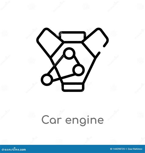 Car Engine Outline Icon Cartoon Vector | CartoonDealer.com #79373451