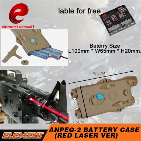 Element Airsoft AN/PEQ 2 Battery Case Red laser Version No function PEQ box EX426-in Weapon ...