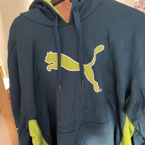 blue and green puma hoodie #puma #sports - Depop