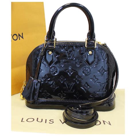 Louis Vuitton Alma BB Monogram Vernis Crossbody Bag Black