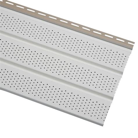 11.25 in. x 0.5 in. Rectangular White Weather Resistant Vinyl Soffit ...