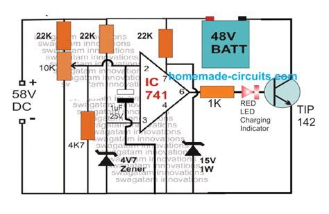 3 Easy 48V Battery Charger Circuits Explained