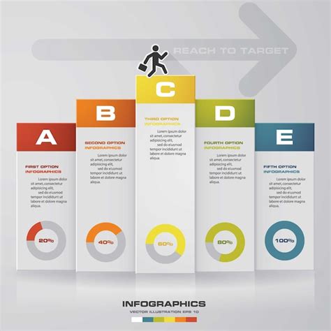 Premium Vector | 5 steps process chart template.