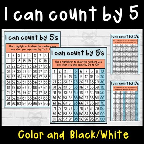 I can count by 5's to 100 and 120 on a hundreds chart by Teach Simple