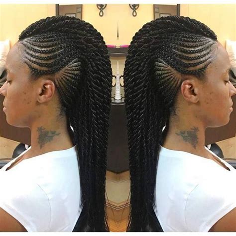 Mohawk Braid Frisuren #braid #frisuren #mohawk #Blackhairstyles | Braided mohawk hairstyles ...