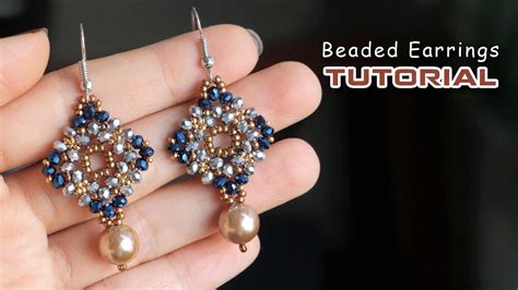 Quick and easy to make beaded earrings with seed beads and rondelle beads - YouTube