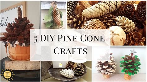 5 DIY PINE CONE CRAFTS | FAUX BLEACHED PINE CONE | WINTER DECOR IDEAS ...