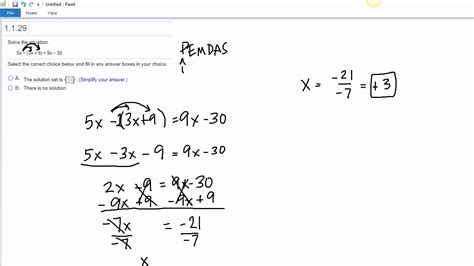 Linear equations - basic college algebra example - YouTube