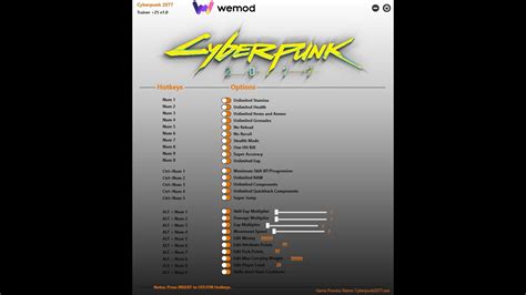 Cyberpunk 2077 Cheat Engine Table 2023