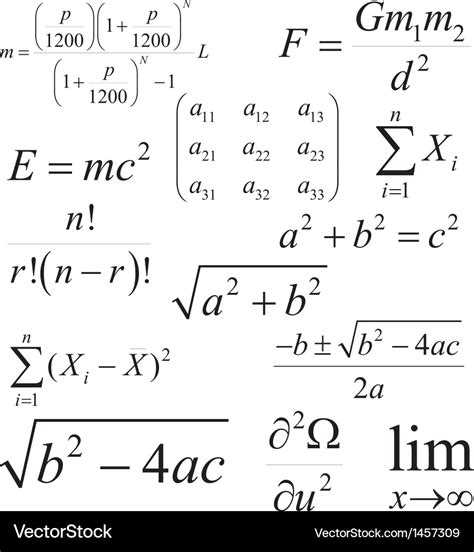 Mathematics and physics formulas and expressions Vector Image