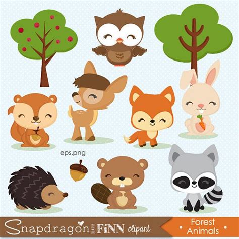 Cute Baby Forest Animals Clip Art - Animals World