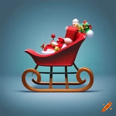 Vintage christmas sleigh filled with toys on Craiyon