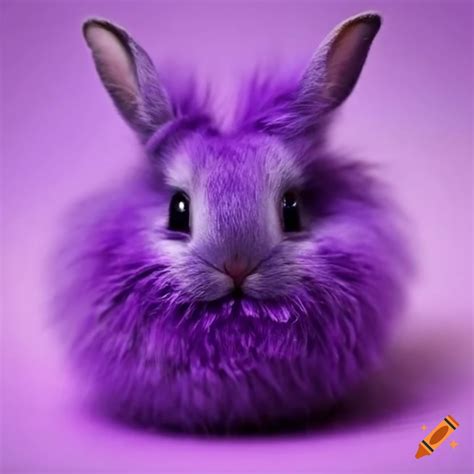 Fluffy purple rabbit ball with saucer eyes on Craiyon