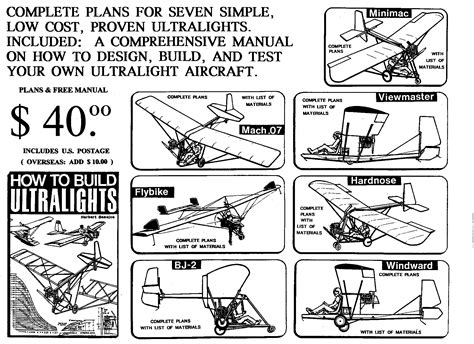 ultralight aircraft plans | The above ultralights were designed, built ...