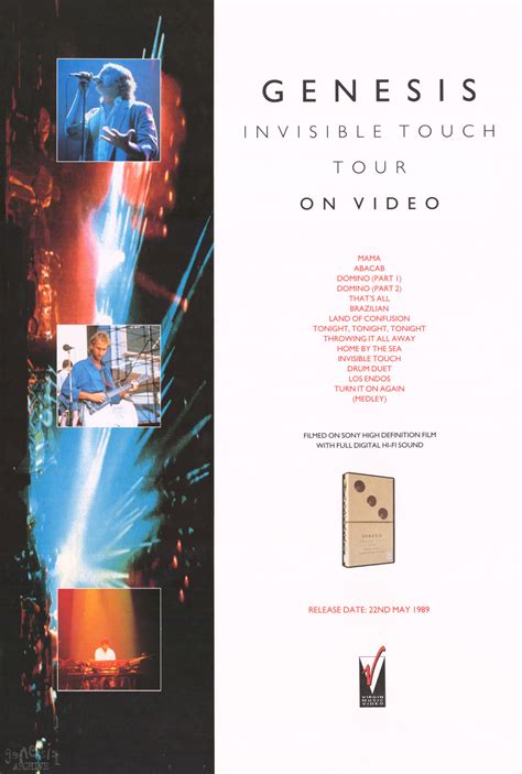 Poster – Genesis – The Invisible Touch tour video – 22nd May – The Genesis Archive