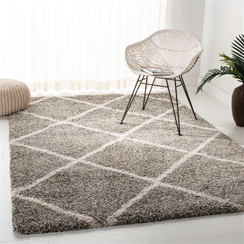 Safavieh Diamond Shag Grey/ Ivory Rug - 9' x 12' - 9' x 12' (SGH281B-9 ...