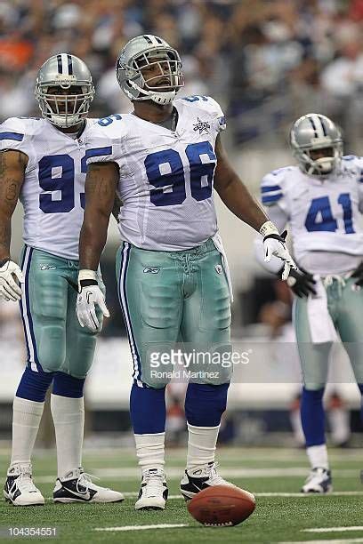 Defensive end Marcus Spears of the Dallas Cowboys at Cowboys Stadium on September 19 2010 in ...