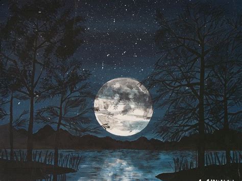 Moon painting, Moon art, Painting