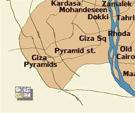 Map and info about Greater Cairo, Giza and Cairo, Egypt