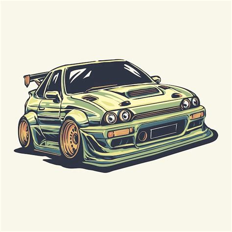 Premium Vector | A japanese drift car cartoon illustration