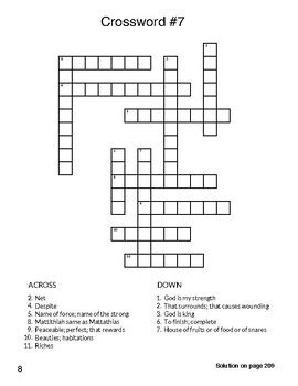 Bible Crossword Puzzles for Adults Large Print - Printable (PDF Download)